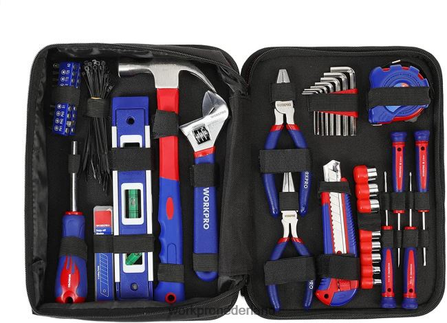 hulpmiddel WORKPRO 100-delige keukenlade huishoudelijke handgereedschapset met gemakkelijk draagtasje behulpzaam 4NVZH8304