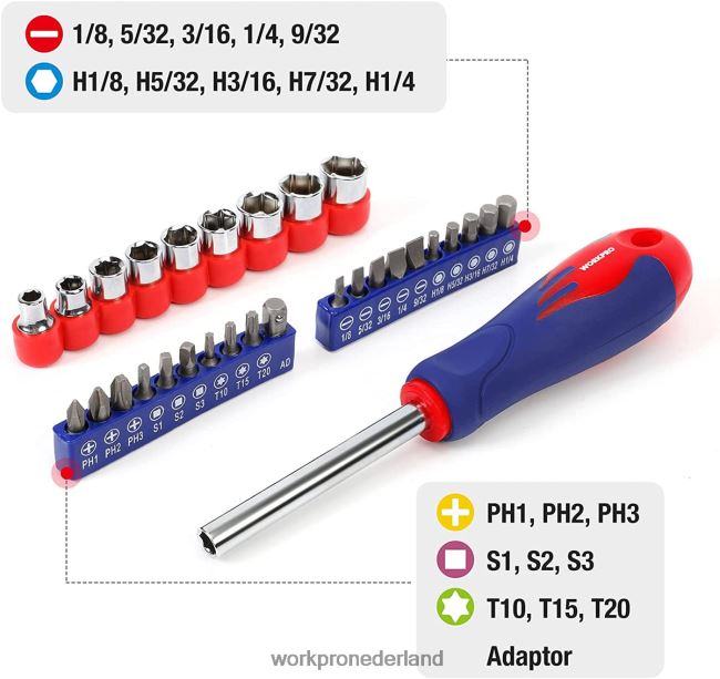 hulpmiddel WORKPRO 100-delige keukenlade huishoudelijke handgereedschapset met gemakkelijk draagtasje behulpzaam 4NVZH8304