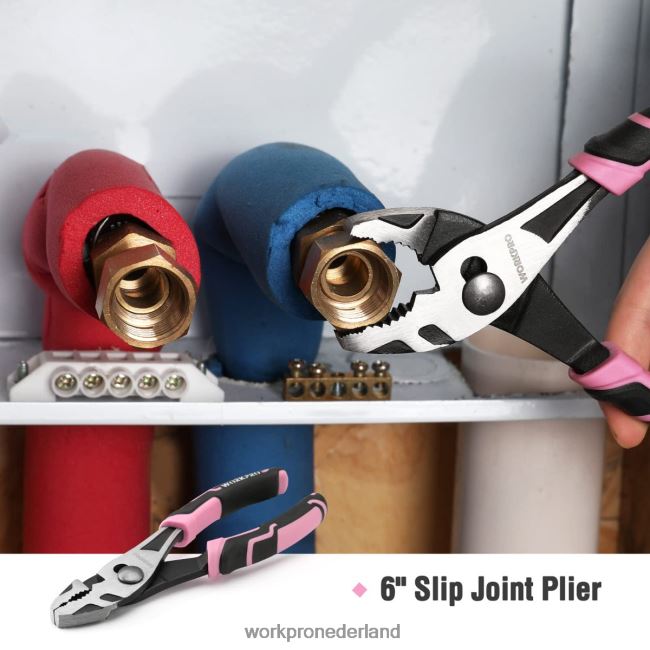 hulpmiddel WORKPRO 35-delige huishoudgereedschapset met opbergdoos roze blauw 4NVZH8246