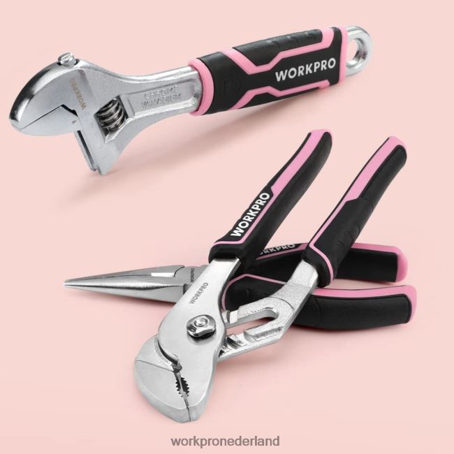 hulpmiddel WORKPRO 55-delige gereedschapsset, 3,7 V draaibare accuschroevendraaier en huishoudelijke gereedschapsset roze 4NVZH8264