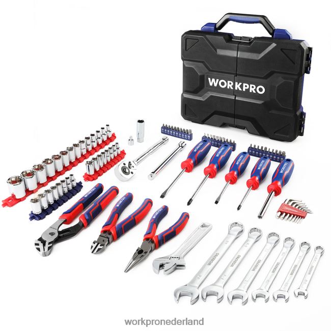 hulpmiddel WORKPRO 87-delige mechanische gereedschapsset, handgereedschapset met opbergdoos voor gereedschap morden 4NVZH8305