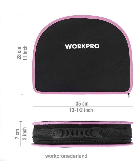hulpmiddel WORKPRO Gereedschapsset van 103 stuks met gemakkelijk mee te nemen rond etui, perfect voor doe-het-zelf-onderhoud in huis roze 4NVZH8248