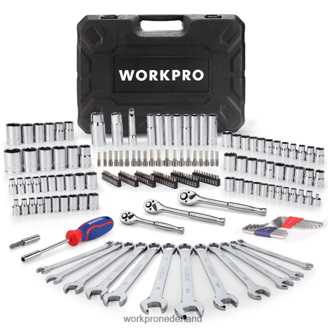 hulpmiddel WORKPRO Mechanische gereedschapsset, 192-delige dopsleutelset met opbergkoffer bruikbaar 4NVZH8311