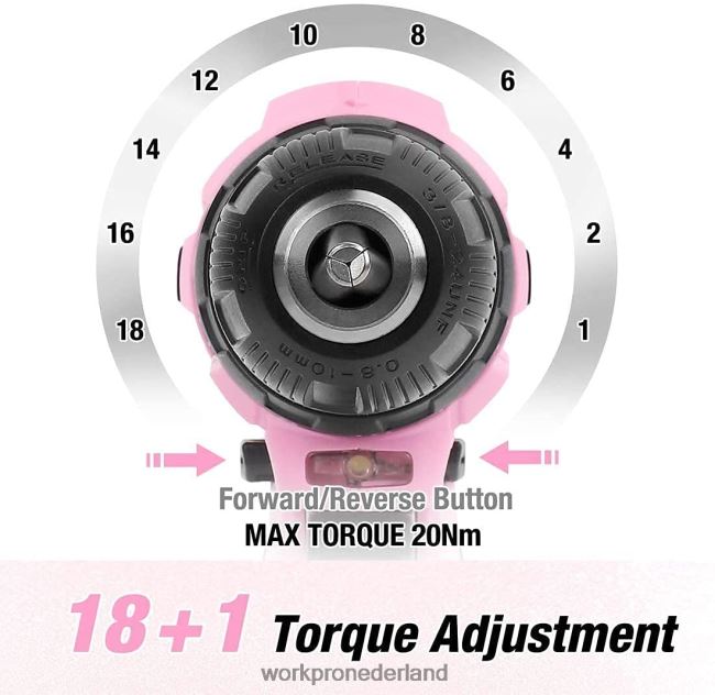 hulpmiddel WORKPRO accuboormachineset 12v elektrische schroevendraaier gereedschapsset voor dames roze 4NVZH8263