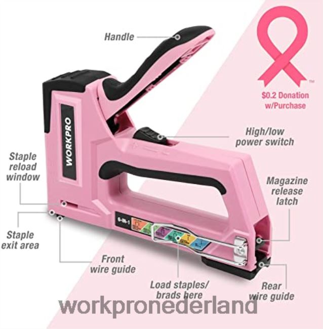hulpmiddel WORKPRO 12V accuboormachineset & 103-delige gereedschapsset & 8-delige magnetische schroevendraaierset & 6-in-1 nietpistool roze 4NVZH8315