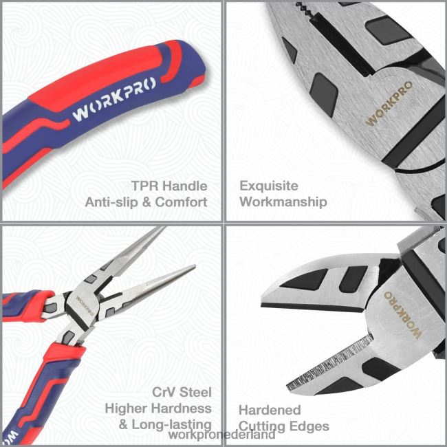 hulpmiddel WORKPRO 20V accuslagmoersleutel & 5-delige tangenset & 16-delige magnetische schroevendraaierset & 3-delige verstelbare moersleutelset behulpzaam 4NVZH8319