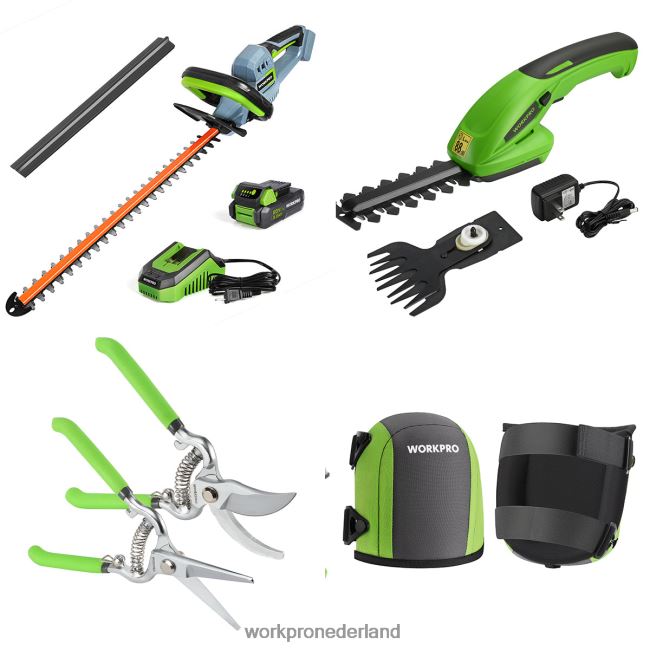 hulpmiddel WORKPRO 20v draadloze heggenschaar & 2-in-1 handheggenschaar & 2-delige snoeischaar & tuinkniebeschermers morden 4NVZH8320
