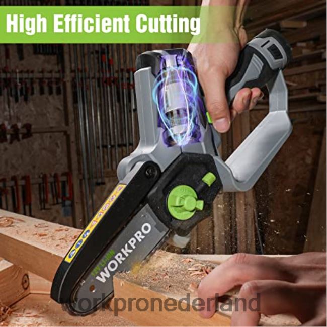 hulpmiddel WORKPRO accukettingzaag & 7-delige tuingereedschapset & 2 paar tuinhandschoenen & tuinkniebeschermers bruikbaar 4NVZH8314