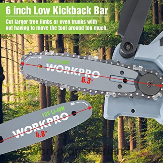 hulpmiddel WORKPRO accukettingzaag & 7-delige tuingereedschapset & 2 paar tuinhandschoenen & tuinkniebeschermers bruikbaar 4NVZH8314
