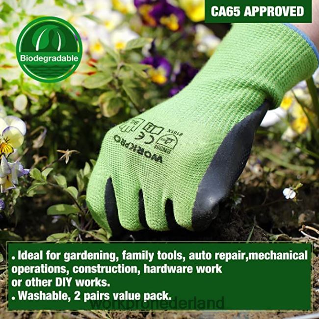 hulpmiddel WORKPRO accukettingzaag & 7-delige tuingereedschapset & 2 paar tuinhandschoenen & tuinkniebeschermers bruikbaar 4NVZH8314