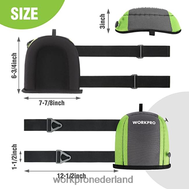 hulpmiddel WORKPRO accukettingzaag & 7-delige tuingereedschapset & 2 paar tuinhandschoenen & tuinkniebeschermers bruikbaar 4NVZH8314