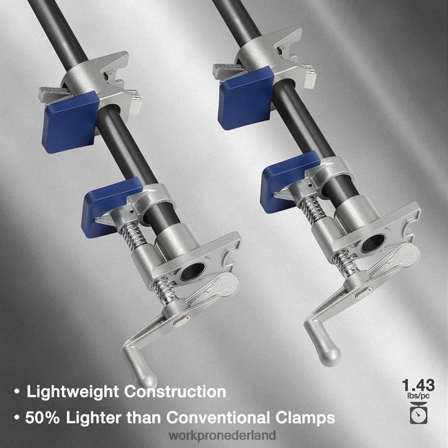 hulpmiddel WORKPRO 2 stuks buisklemmen, aluminium gegoten lichtgewicht buisklemmen zwart 4NVZH8124