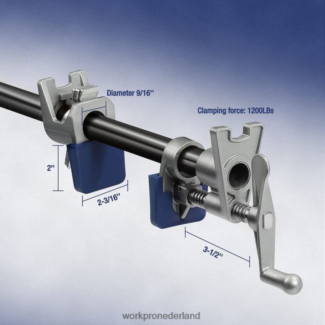 hulpmiddel WORKPRO 2 stuks buisklemmen, aluminium gegoten lichtgewicht buisklemmen zwart 4NVZH8124