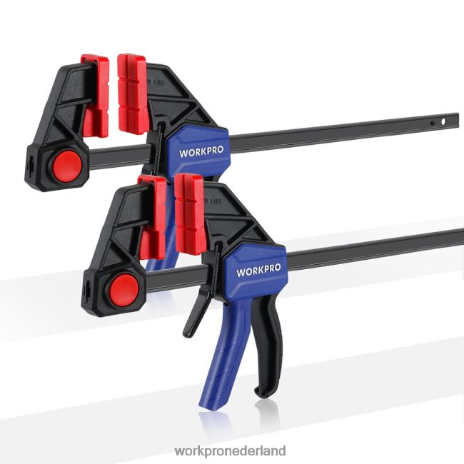 hulpmiddel WORKPRO 2 stuks staafklemmen voor houtbewerking, middelzware klem/spreider met één hand van 300 lbs behulpzaam 4NVZH8123