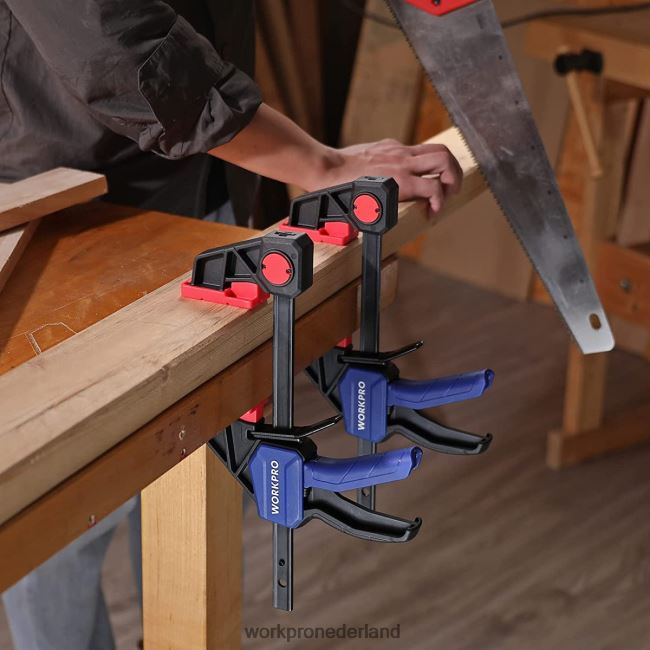 hulpmiddel WORKPRO 2 stuks staafklemmen voor houtbewerking, middelzware klem/spreider met één hand van 300 lbs behulpzaam 4NVZH8123