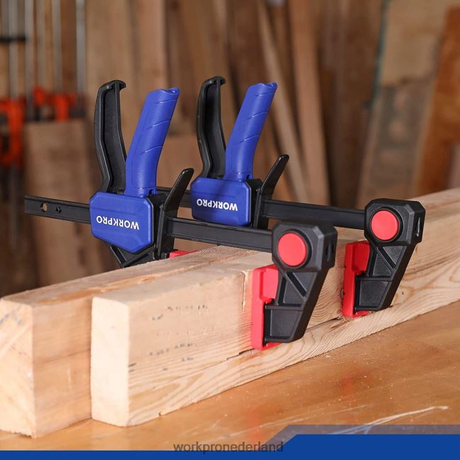 hulpmiddel WORKPRO 2 stuks staafklemmen voor houtbewerking, middelzware klem/spreider met één hand van 300 lbs behulpzaam 4NVZH8123