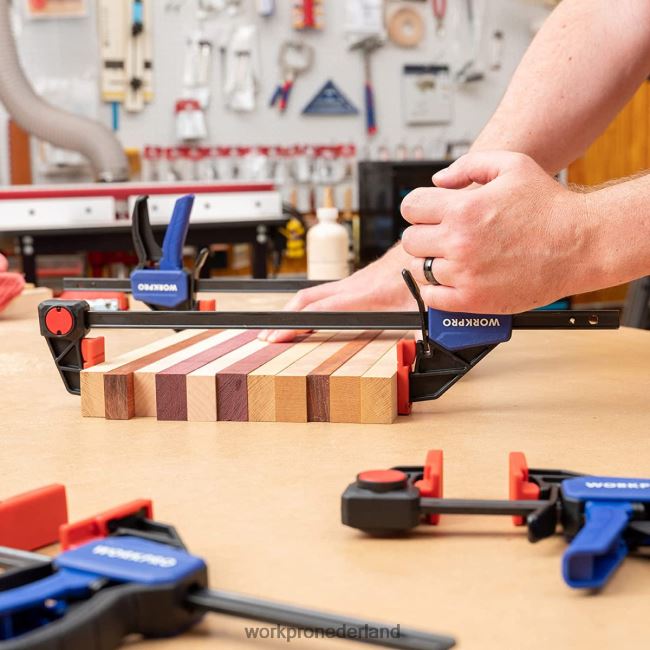 hulpmiddel WORKPRO 2 stuks staafklemmen voor houtbewerking, middelzware klem/spreider met één hand van 300 lbs morden 4NVZH8118