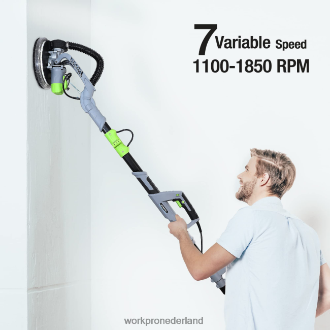 hulpmiddel WORKPRO 720W elektrische gipsplaatschuurmachine met stofzuiger morden 4NVZH8228