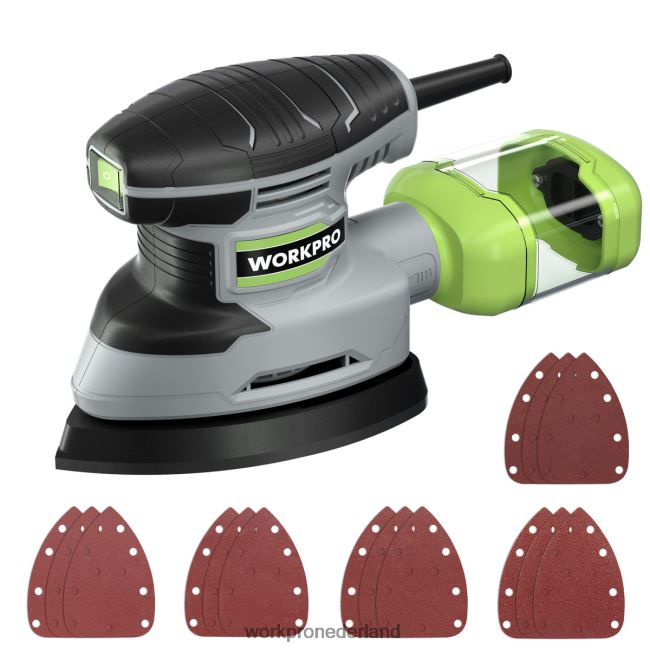 hulpmiddel WORKPRO Detailschuurmachine van 1,6 ampère, compacte elektrische schuurmachine van 13.000 opm met stofafscheider behulpzaam 4NVZH8239