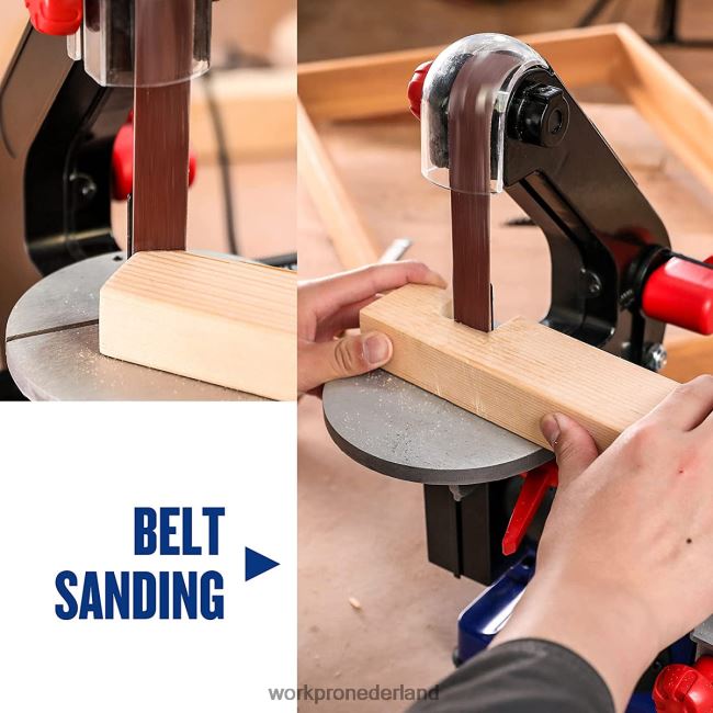 hulpmiddel WORKPRO schijfbandschuurmachine, 1 inch x 30 inch riem en 5 inch schuurschijf, inclusief 6 stuks schuurpapier behulpzaam 4NVZH8237