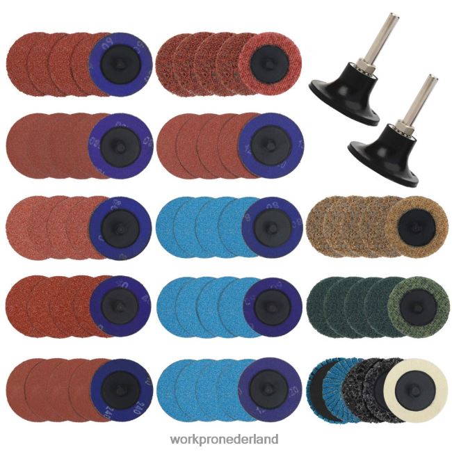 hulpmiddel WORKPRO 101-delige schuurschijvenset 2 inch schijven met 1/4 inch houder bruikbaar 4NVZH8193