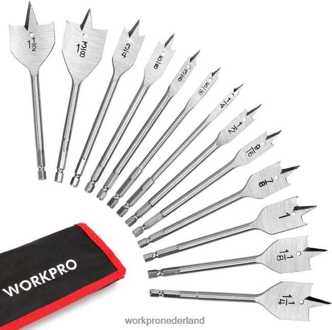 hulpmiddel WORKPRO 13-delige spadeboorset in sae met nylon opbergetui behulpzaam 4NVZH8211