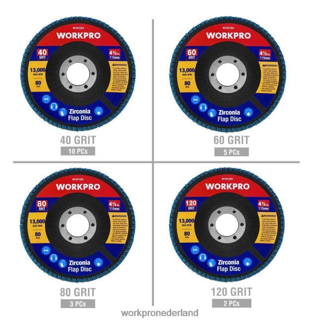 hulpmiddel WORKPRO 20 stuks lamellenschijven zirkonia schuurslijpschijf en lamellenschuurschijf bruikbaar 4NVZH8209
