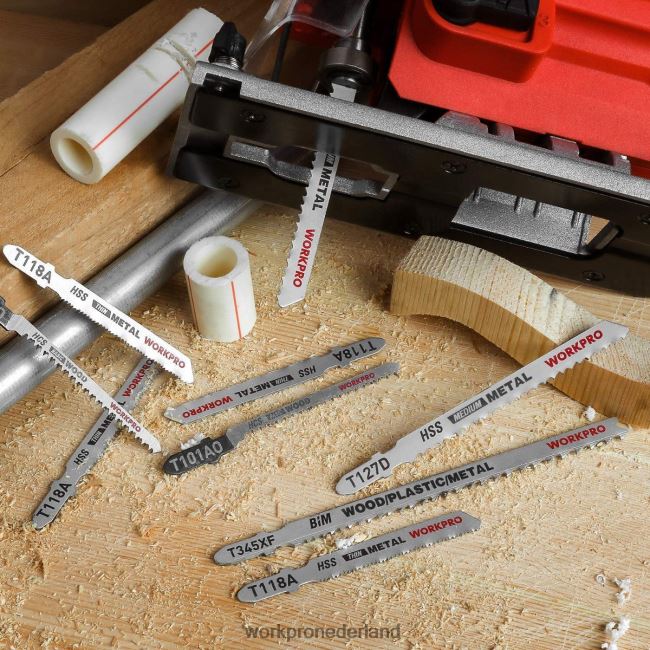 hulpmiddel WORKPRO 25-delige decoupeerzaagbladenset met T-schacht en opbergkoffer behulpzaam 4NVZH8210