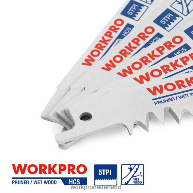 hulpmiddel WORKPRO 5-delige 9-inch reciprozaagbladenset voor houtsnoei behulpzaam 4NVZH8208