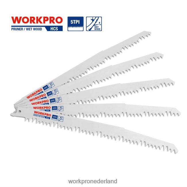 hulpmiddel WORKPRO 5-delige 9-inch reciprozaagbladenset voor houtsnoei behulpzaam 4NVZH8208