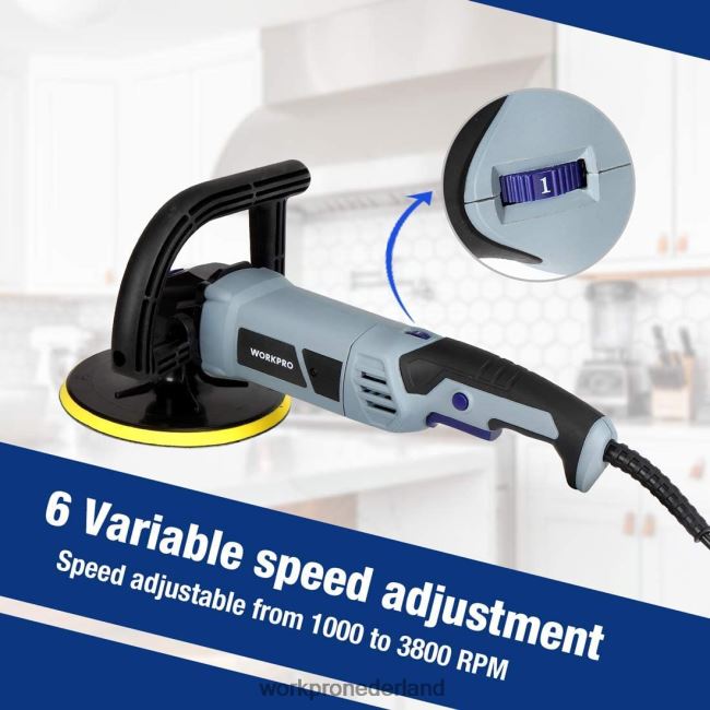 hulpmiddel WORKPRO Bufferpolijstmachine met afneembare handgreep en accessoires behulpzaam 4NVZH8231