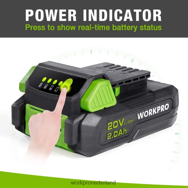 hulpmiddel WORKPRO 20v 2.0ah lithium-ionbatterijpak morden 4NVZH8218