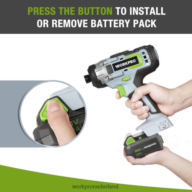hulpmiddel WORKPRO 20v 4,0ah lithium-ionbatterijpak morden 4NVZH8217