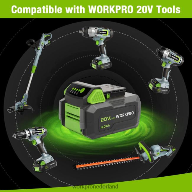 hulpmiddel WORKPRO 20v 4,0ah lithium-ionbatterijpak morden 4NVZH8217