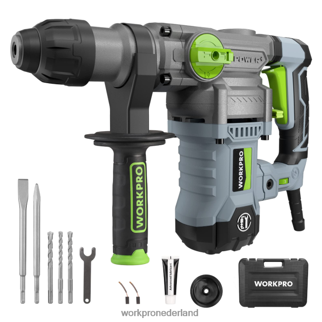 hulpmiddel WORKPRO 12,5 ampère 1-1/4 inch premium sds-plus boorhamer, zware versie met snoer behulpzaam 4NVZH8179
