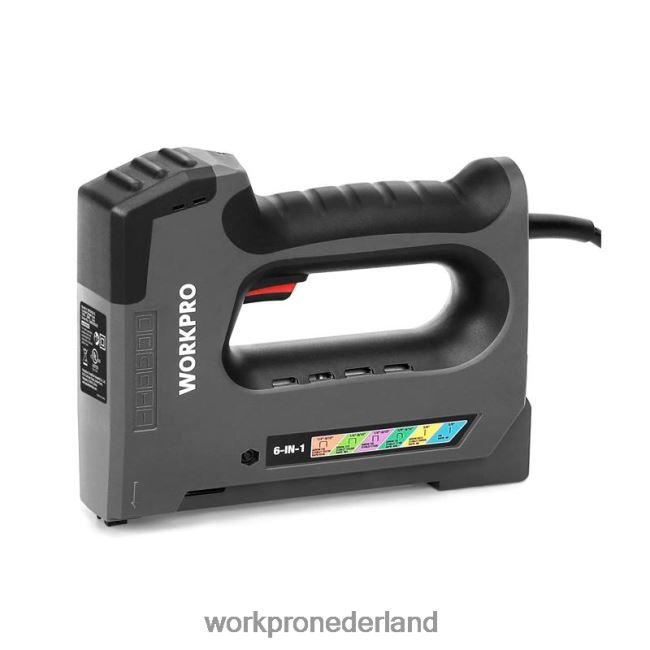 hulpmiddel WORKPRO 110v 6 in 1 elektrische nietmachine-tacker voor doe-het-zelf-project van houtbewerking bruikbaar 4NVZH8167