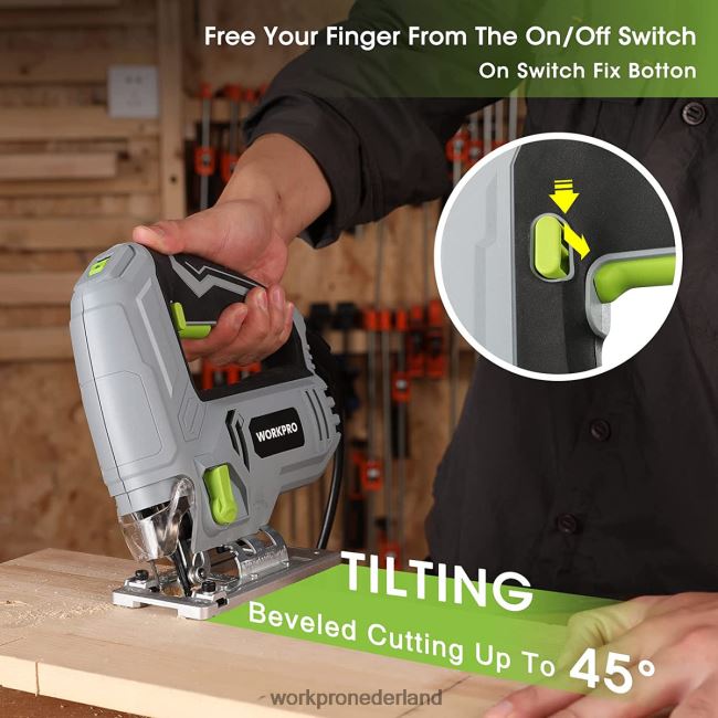 hulpmiddel WORKPRO decoupeerzaag, 5 ampère 3000 spm, decoupeerzaagmachine met snoer, elektrische doorslijpmachine voor het zagen van hout, metaal en kunststof, 7 bladen morden 4NVZH8242