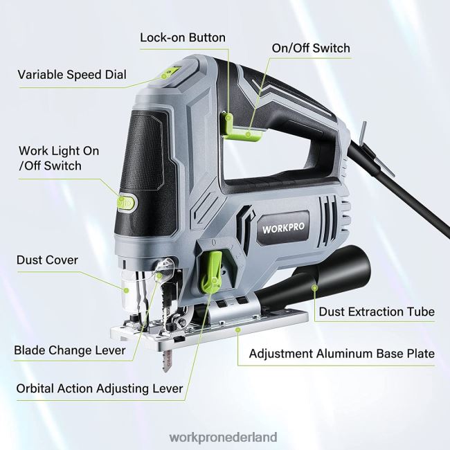 hulpmiddel WORKPRO decoupeerzaag, 6,5 ampère 850 W elektrische decoupeerzaag met snoer morden 4NVZH8241