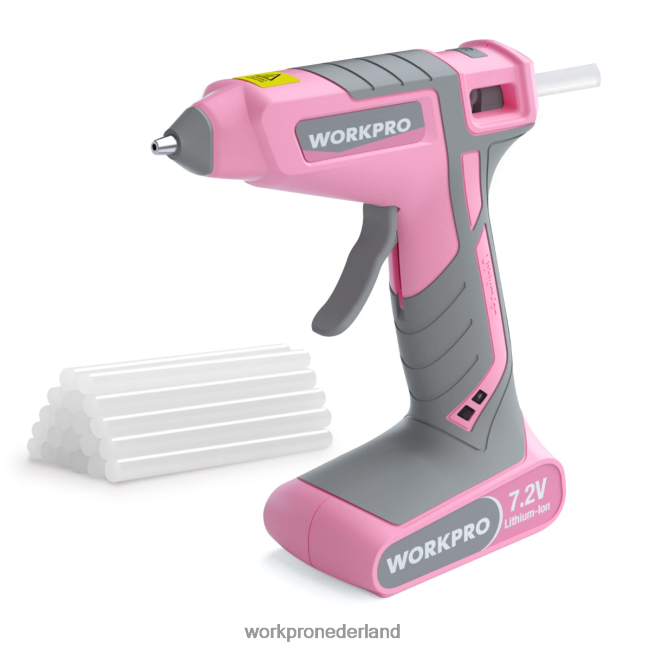 hulpmiddel WORKPRO 7,2 V draadloze hotmelt lijmpistoolset roze/wit 4NVZH8164