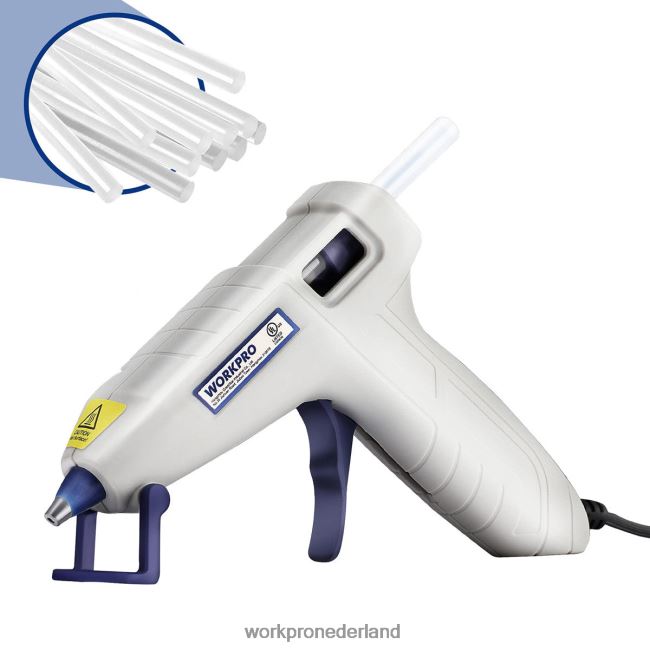 hulpmiddel WORKPRO Mini-hetelijmpistoolset met 20 stuks hetelijmsticks roze/wit 4NVZH8162