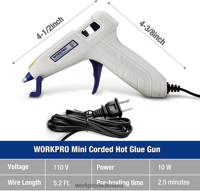 hulpmiddel WORKPRO Mini-hetelijmpistoolset met 20 stuks hetelijmsticks roze/wit 4NVZH8162