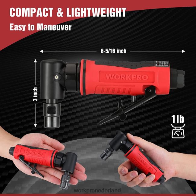 hulpmiddel WORKPRO lucht haakse slijper 1/4-inch pneumatische haakse stiftslijperset morden 4NVZH8180