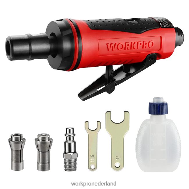hulpmiddel WORKPRO luchtslijpmachine, 1/4-inch pneumatische rechte slijpmachine, 25000 tpm, luchtaangedreven slijpmachine nieuw 4NVZH8183