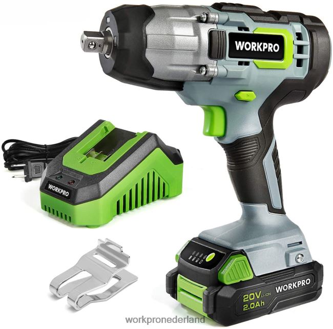 hulpmiddel WORKPRO Accu-slagmoersleutel van 20 V met snellader-riemclip voor gemakkelijk dragen morden 4NVZH8187