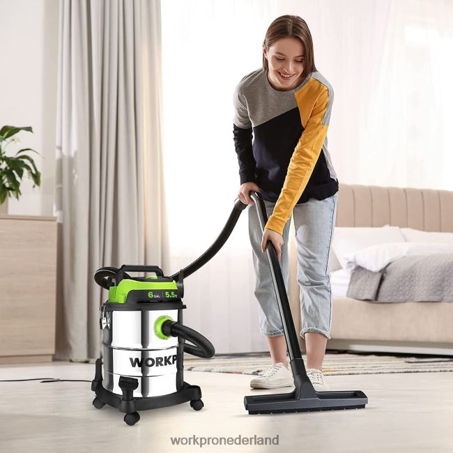 hulpmiddel WORKPRO 6 gallon nat/droog winkelstofzuiger met hepa-filter, slang en accessoires voor stofafzuiging thuis/op de werkplek morden 4NVZH8213