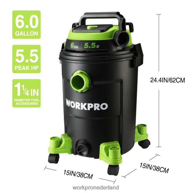 hulpmiddel WORKPRO Winkelstofzuiger van 6 gallon, winkelstofzuiger van 5,5 piekvermogen met hepa-filterslang en accessoires behulpzaam 4NVZH8215