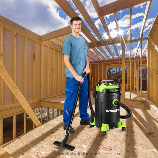 hulpmiddel WORKPRO Winkelstofzuiger van 6 gallon, winkelstofzuiger van 5,5 piekvermogen met hepa-filterslang en accessoires behulpzaam 4NVZH8215