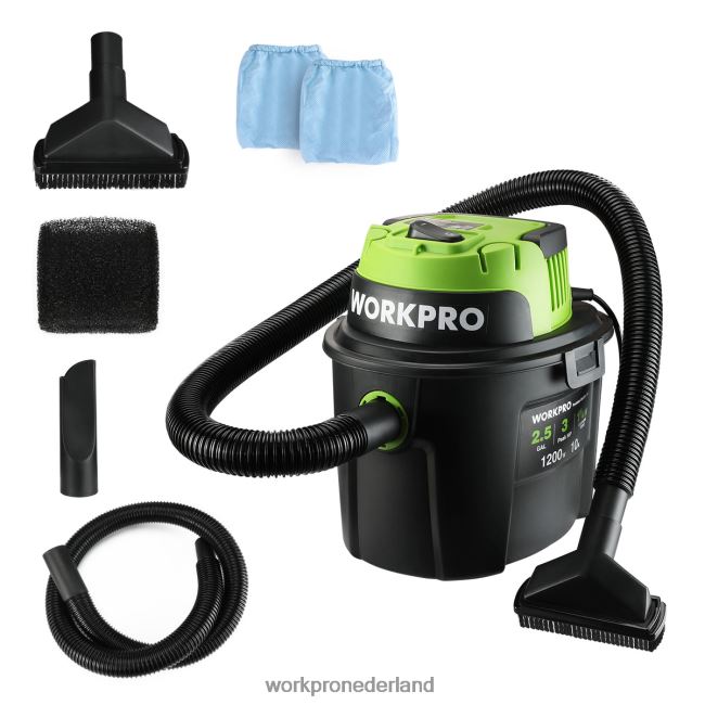 hulpmiddel WORKPRO nat/droog stofzuiger 2,5 gallon 3 piek pk, draagbare winkelstofzuiger voor thuis bruikbaar 4NVZH8216