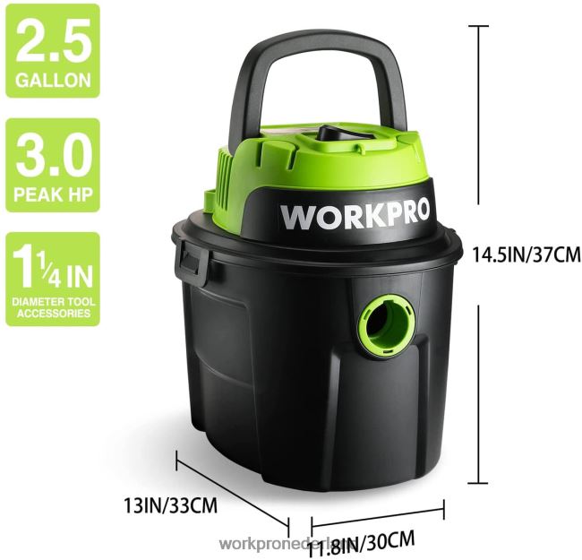 hulpmiddel WORKPRO nat/droog stofzuiger 2,5 gallon 3 piek pk, draagbare winkelstofzuiger voor thuis bruikbaar 4NVZH8216