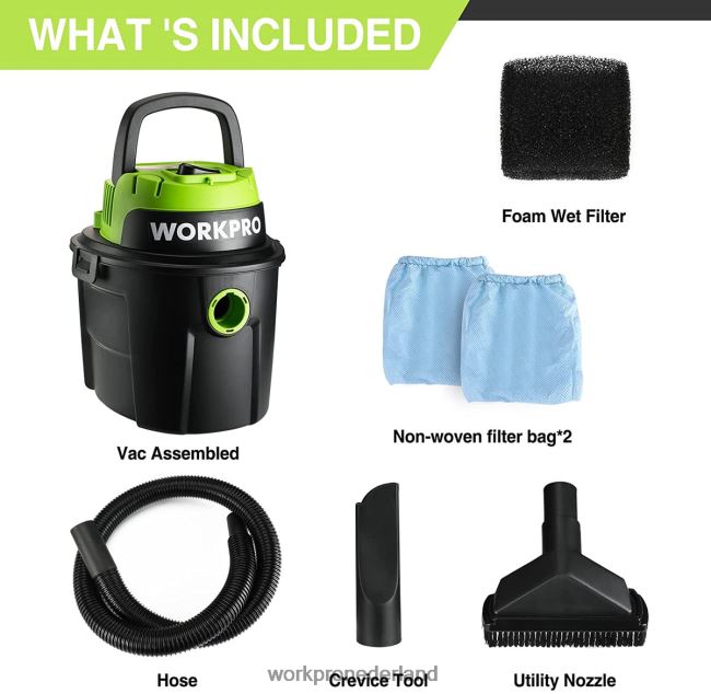 hulpmiddel WORKPRO nat/droog stofzuiger 2,5 gallon 3 piek pk, draagbare winkelstofzuiger voor thuis bruikbaar 4NVZH8216
